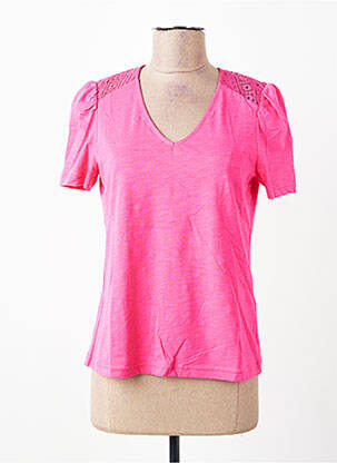 T-shirt col v manches courtes rose GERRY WEBER femme