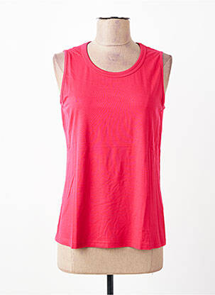 Débardeur stretch sans manche rouge FRANK WALDER femme