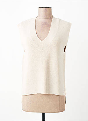 Top stretch manches courtes beige FRANK WALDER femme