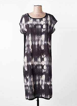 Robe mi-longue coupe fluide manches courtes noir ESCORPION femme