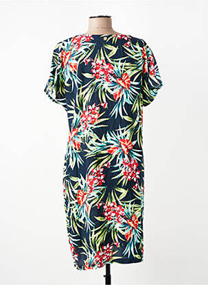 Robe mi-longue manches courtes manches courtes bleu BERMUDES femme