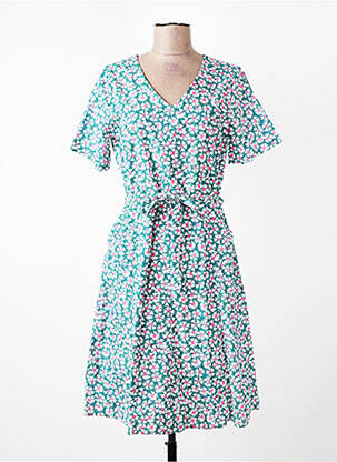 Robe mi-longue imprimé fleurs manches courtes vert ARMOR LUX femme
