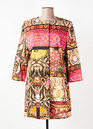 Manteau long fermeture pressionnée sans capuche jaune STEINBOCK femme