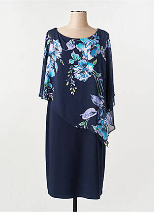 Robe mi-longue manches 3/4 manches 3/4 bleu JOSEPH RIBKOFF femme