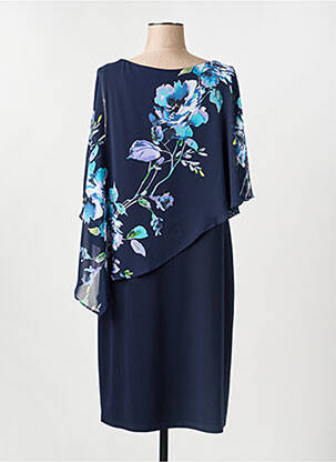 Robe mi-longue manches 3/4 manches 3/4 bleu JOSEPH RIBKOFF femme