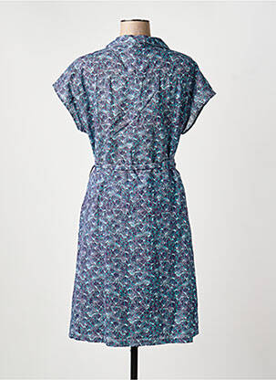 Robe mi-longue imprimé fleurs manches courtes bleu ARMOR LUX femme