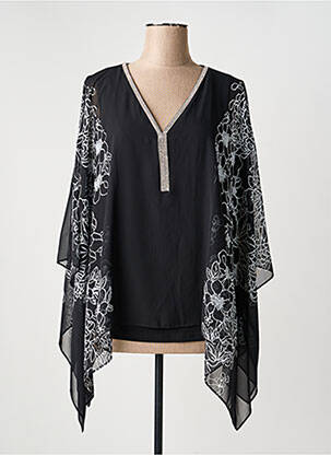 Top coupe fluide manches 3/4 noir JOSEPH RIBKOFF femme
