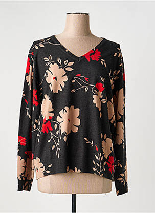 Pull col v manches longues noir ESCORPION femme