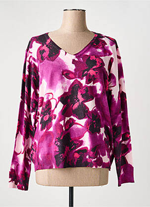 Pull col v manches longues violet ESCORPION femme
