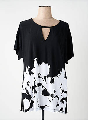T-shirt coupe droite manches courtes noir JOSEPH RIBKOFF femme