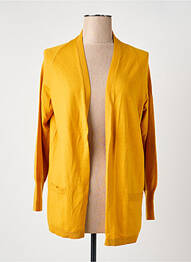 Gilet manches courtes resserrée sur le bas jaune FRANK WALDER femme