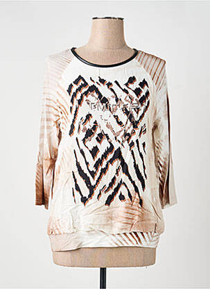 T-shirt manches 3/4 manches 3/4 beige FRANK WALDER femme