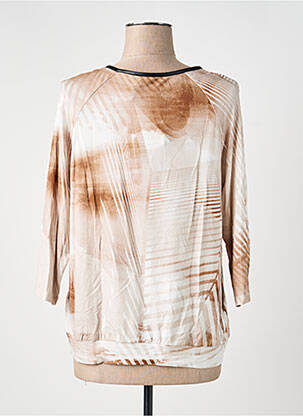T-shirt manches 3/4 manches 3/4 beige FRANK WALDER femme