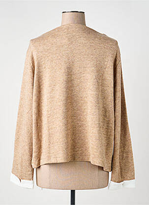 Pull tissage chiné manches longues marron ESCORPION femme