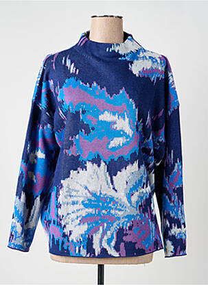 Pull coupe cintrée manches longues bleu ESCORPION femme