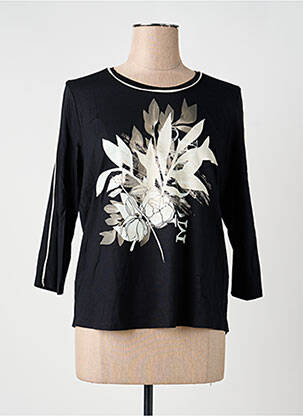 T-shirt manches 3/4 manches 3/4 noir FRANK WALDER femme
