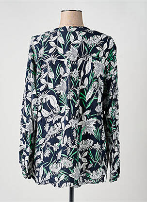 Blouse tissage popeline manches longues bleu FRANK WALDER femme