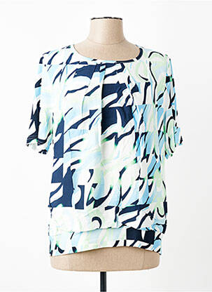 T-shirt imprimé fantaisie manches courtes bleu FRANK WALDER femme