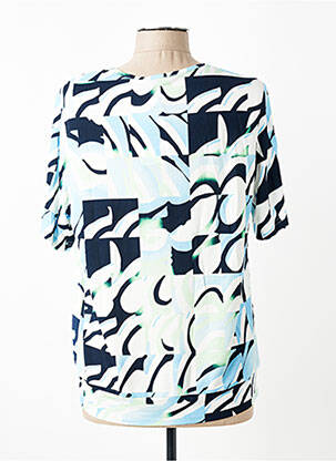 T-shirt imprimé fantaisie manches courtes bleu FRANK WALDER femme