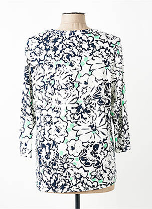Blouse tissage popeline manches 3/4 bleu FRANK WALDER femme