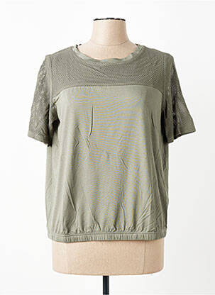 Top tissage jersey manches courtes vert FRANK WALDER femme