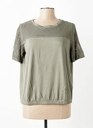 Top tissage jersey manches courtes vert FRANK WALDER femme