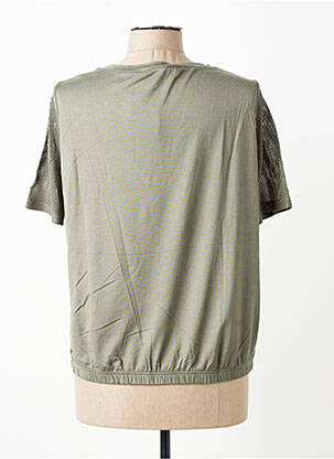 Top tissage jersey manches courtes vert FRANK WALDER femme