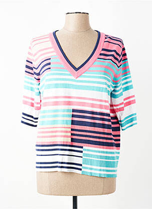Pull col v manches courtes rose ESCORPION femme