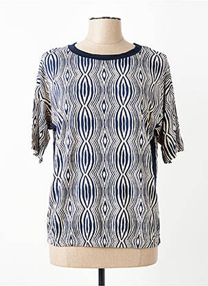 T-shirt stretch manches courtes bleu FRANK WALDER femme