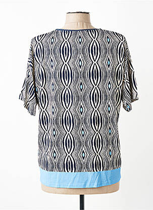T-shirt imprimé fantaisie manches courtes bleu FRANK WALDER femme