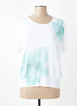 Pull stretch manches courtes blanc ESCORPION femme