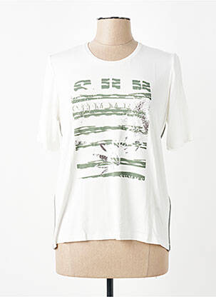 T-shirt sérigraphie manches courtes beige FRANK WALDER femme
