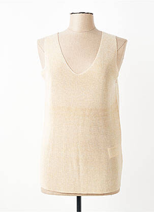 Pull tissage chiné sans manche beige GERRY WEBER femme