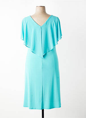 Robe mi-longue coupe fluide manches courtes bleu JOSEPH RIBKOFF femme