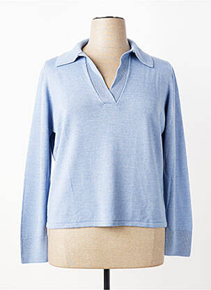 Pull tissage chiné manches longues bleu ESCORPION femme