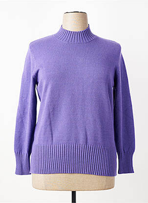 Pull stretch manches longues violet FRANK WALDER femme