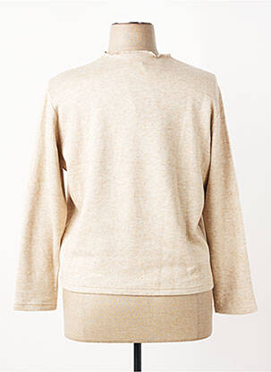 Pull tissage chiné manches longues beige FRANK WALDER femme