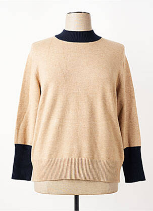 Pull tissage chiné manches longues beige FRANK WALDER femme