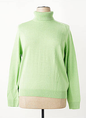 Pull col roulé maille souple et aérée manches longues vert ESCORPION femme