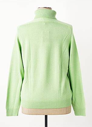 Pull col roulé maille souple et aérée manches longues vert ESCORPION femme