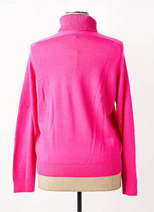 Pull col roulé maille souple et aérée manches longues rose ESCORPION femme