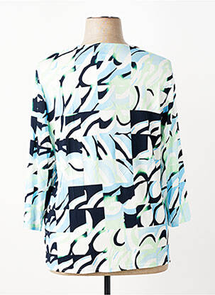 Blouse tissage popeline manches 3/4 bleu FRANK WALDER femme