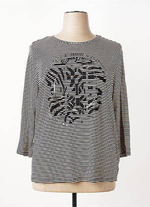 T-shirt sérigraphie manches 3/4 noir FRANK WALDER femme