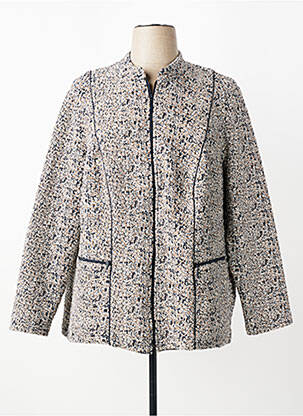 Veste casual col rond gris FRANK WALDER femme