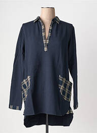 Tunique manches longues col chemisier bleu RHUM RAISIN femme