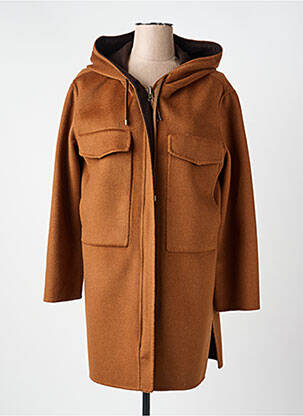 Manteau long a capuche a capuche marron MALIPARMI femme