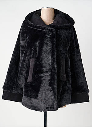 Manteau court capuche a capuche noir VIOLANTI femme
