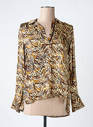Blouse tissage popeline manches longues beige MASON'S femme