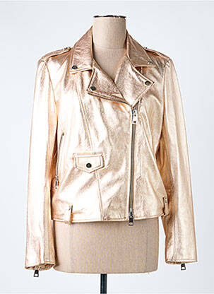 Veste en cuir poches rose IMPERIAL femme