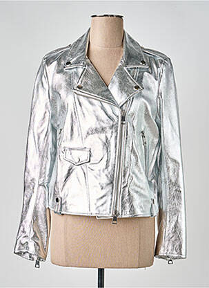 Veste en cuir poches argent IMPERIAL femme